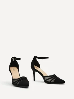 Noir - Linzi talons aiguilles Serri Court avec détail en maille avant