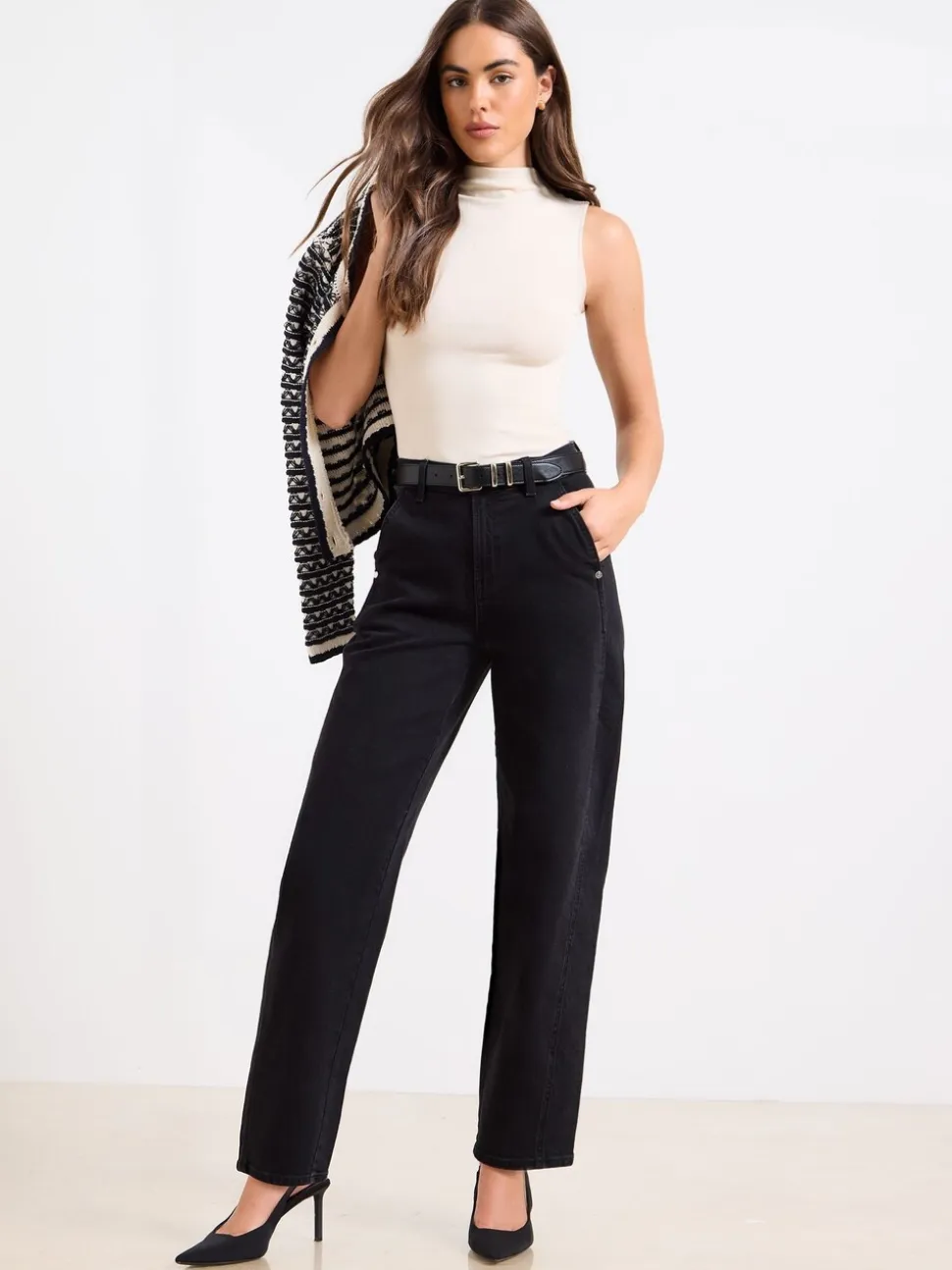 Noir - Lipsy Jean slim Barrel Leg