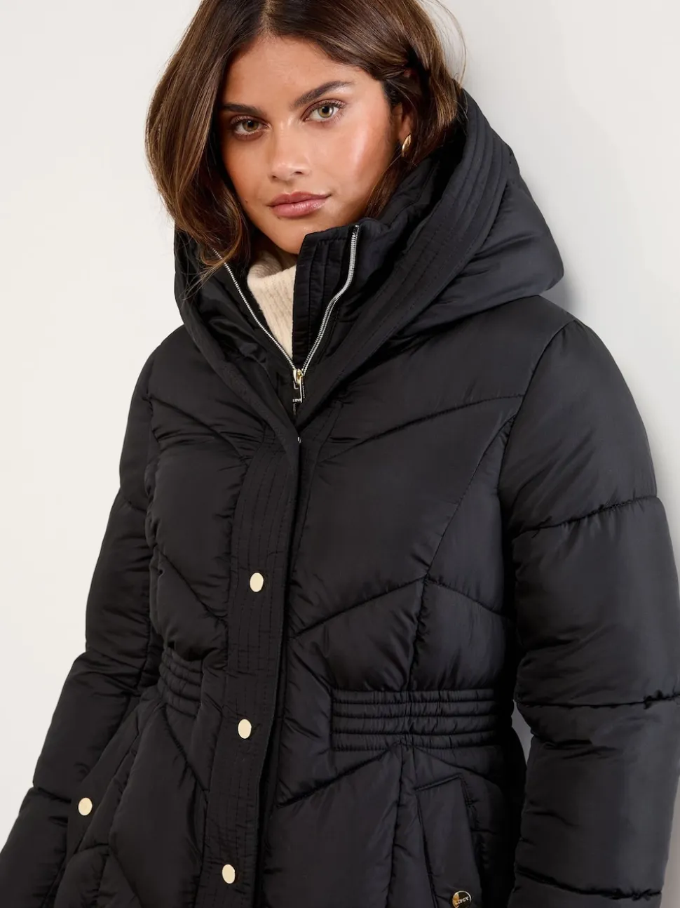 Noir - Lipsy Manteau long matelassé double couche