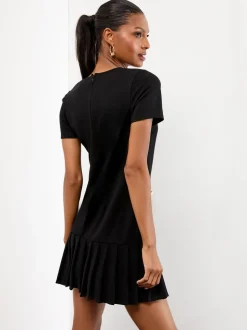 Noir - Lipsy mini-robe décalée militaire plissée à boutons