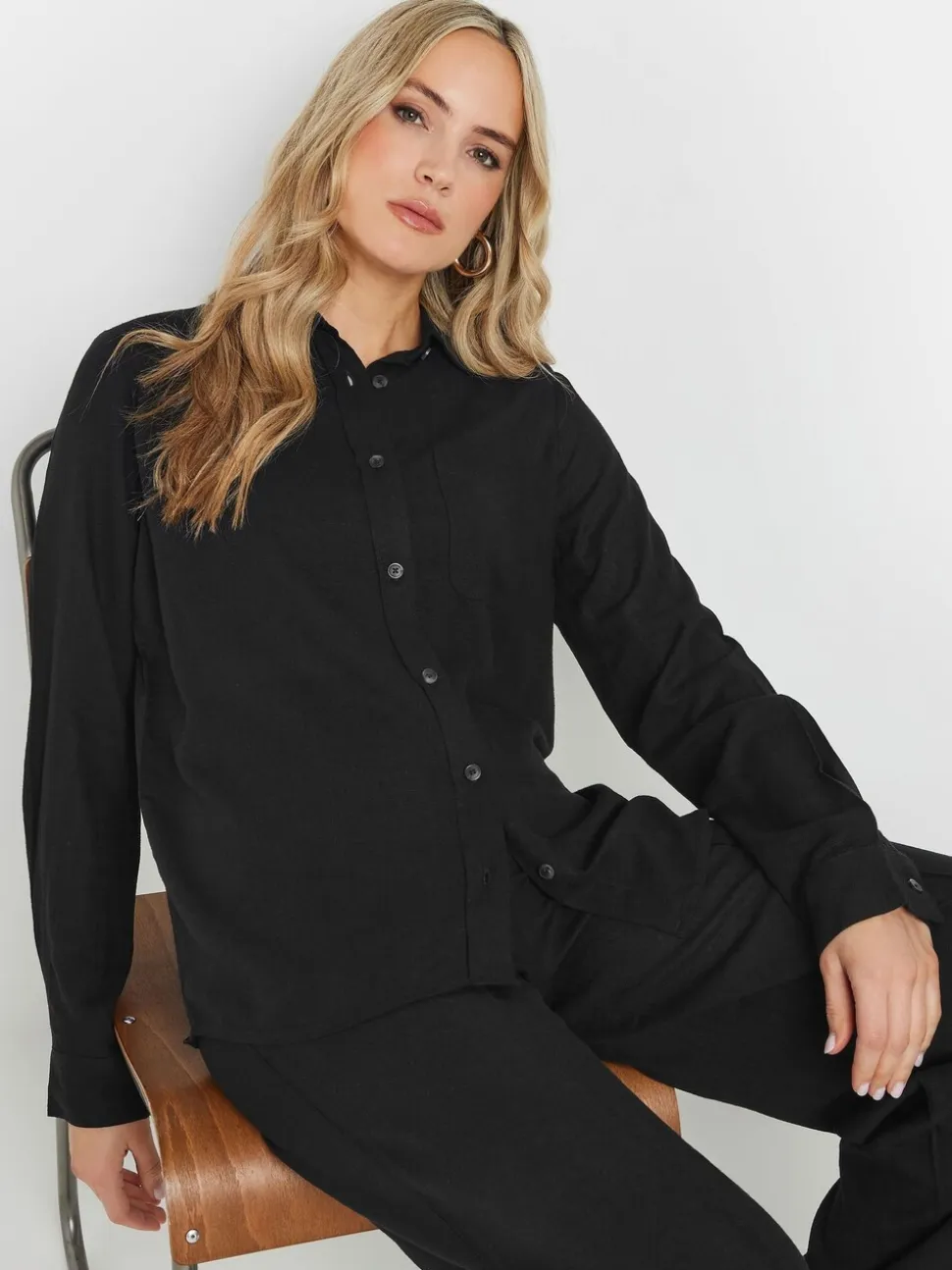 Noir - Long Tall Sally chemise contenant des manches longues