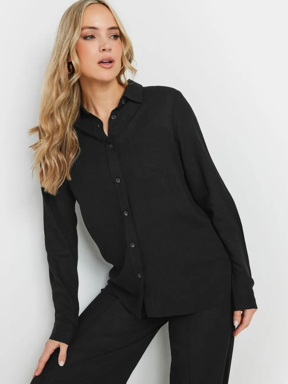 Noir - Long Tall Sally chemise contenant des manches longues