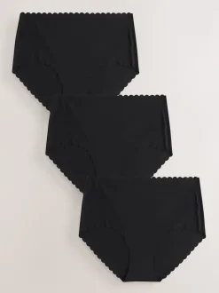 Noir - Lot 3 culottes festonnées invisibles