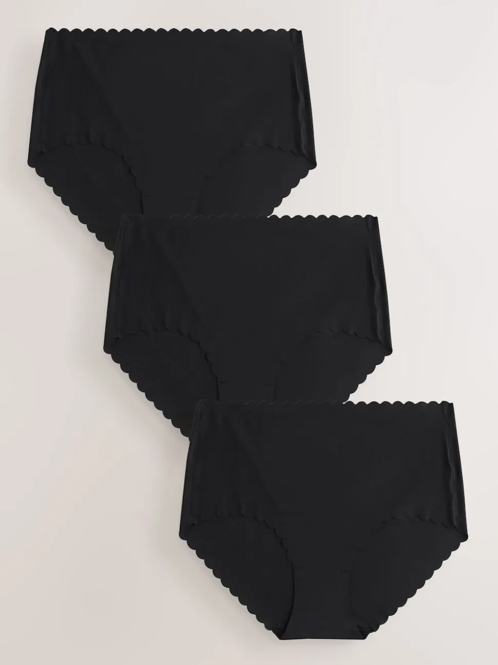 Noir - Lot 3 culottes festonnées invisibles