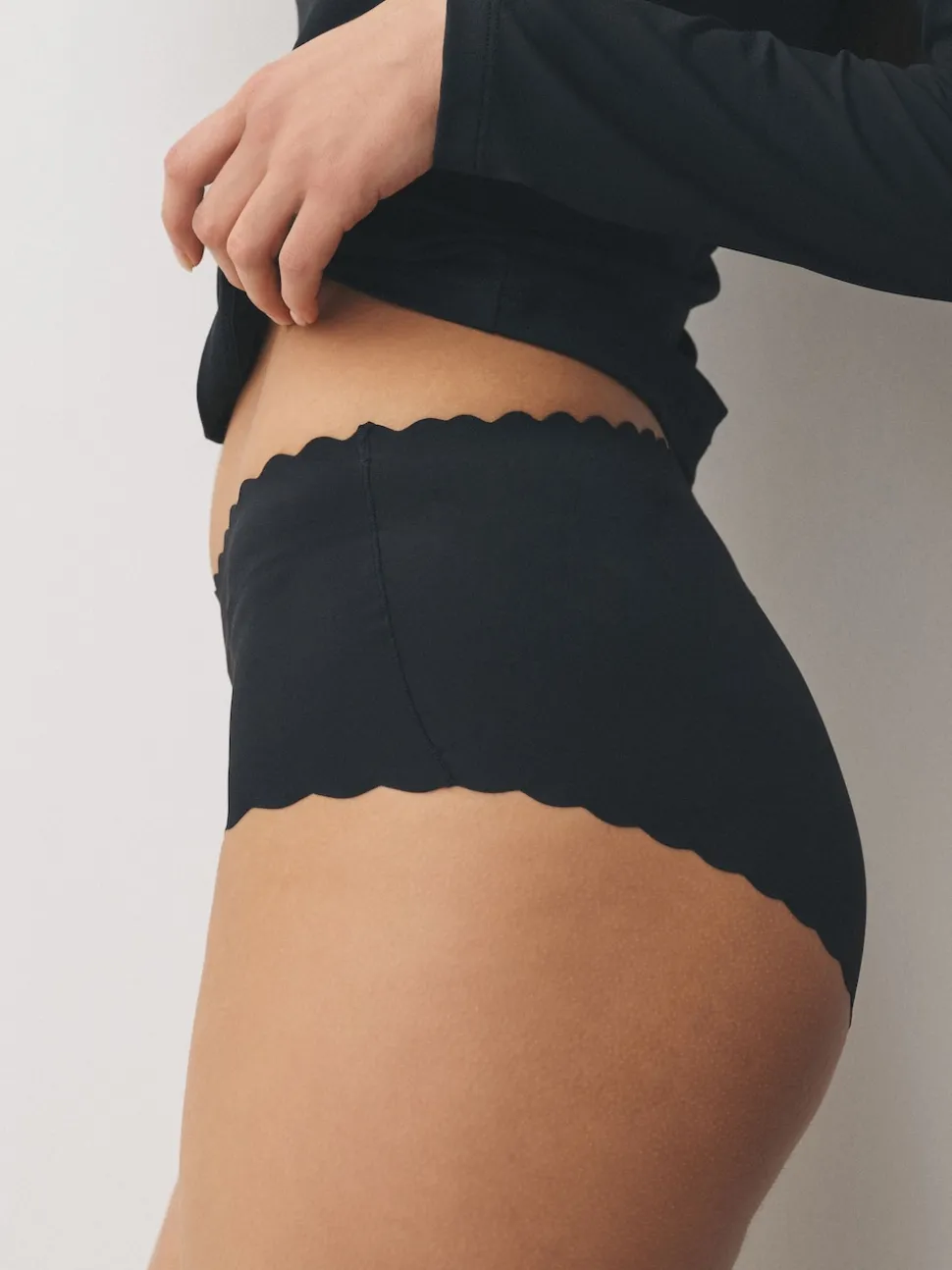 Noir - Lot 3 culottes festonnées invisibles