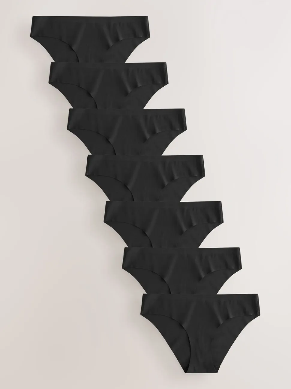 Noir - Lot 7 culottes invisibles et confortables