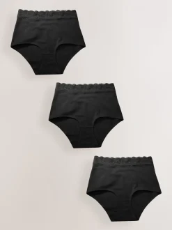 Noir - Lot 3 culottes Stoma en dentelle de coton