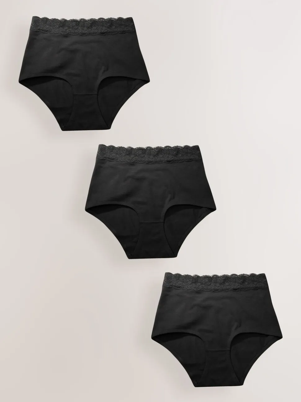 Noir - Lot 3 culottes Stoma en dentelle de coton
