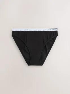 Noir - Lot de 4 caleçons menstruels en coton à flux intense