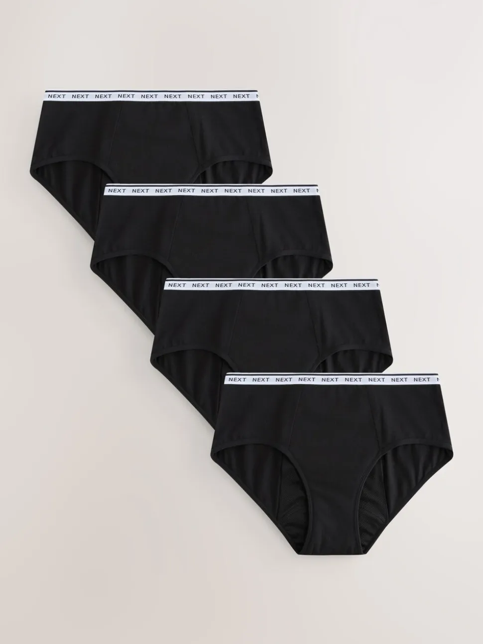 Noir - Lot de 4 caleçons menstruels en coton à flux intense