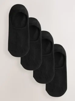 Noir - Lot de 4 chaussettes invisibles en modal