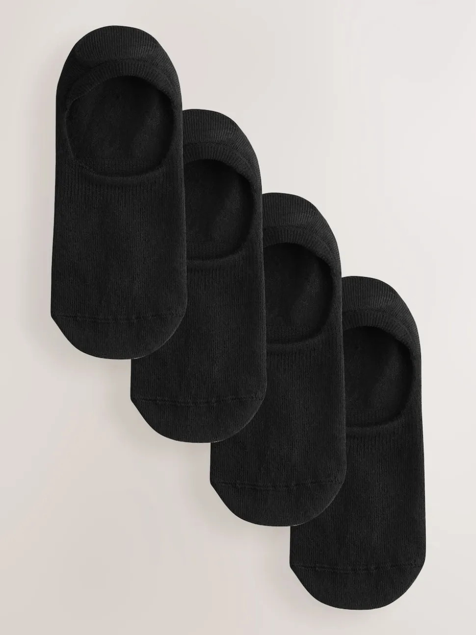 Noir - Lot de 4 chaussettes invisibles en modal