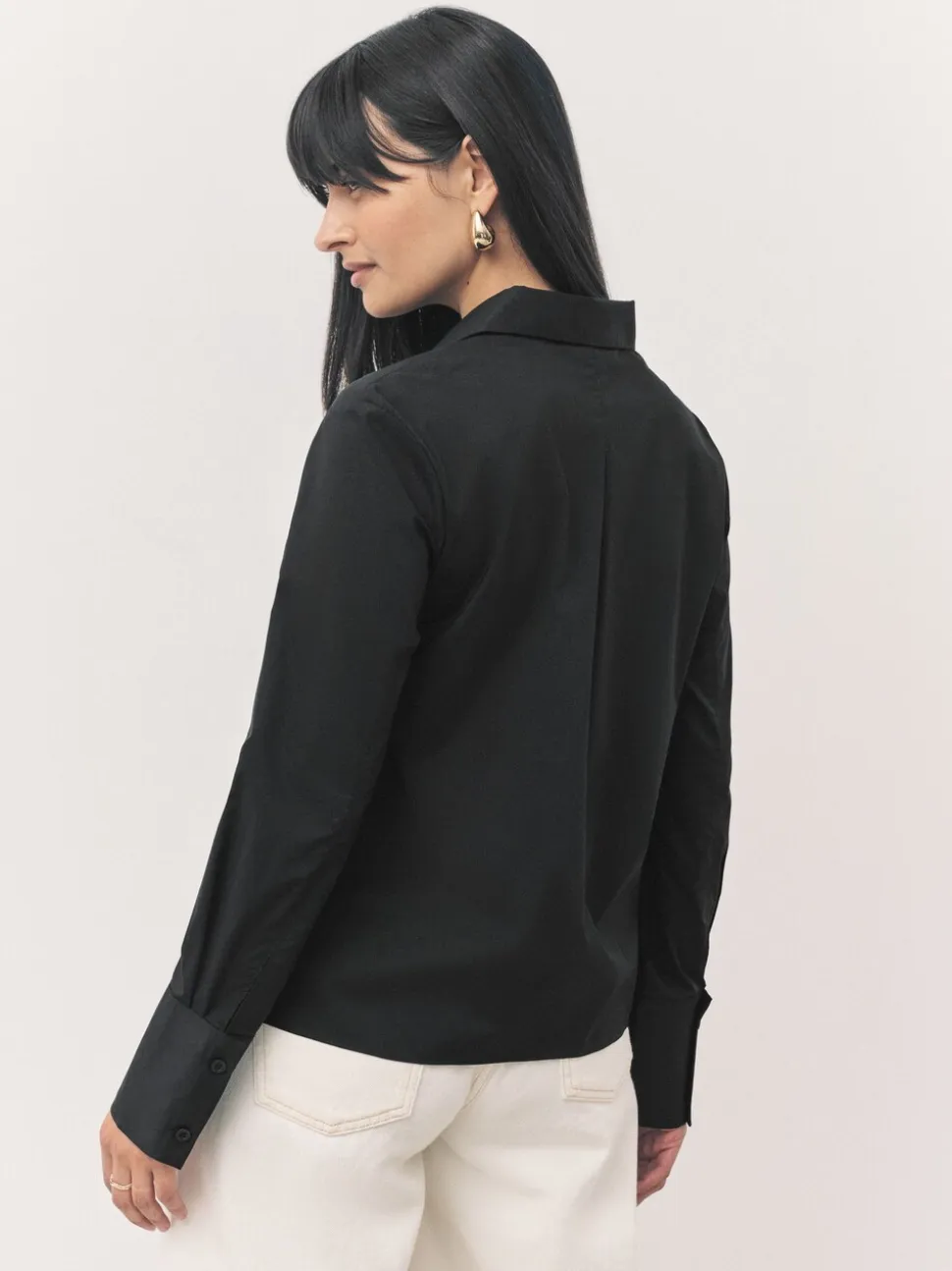 Noir - Lot de 2 chemises ajustées extensibles indispensables à manches longues