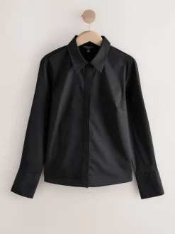 Noir - Lot de 2 chemises ajustées extensibles indispensables à manches longues