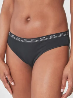 Noir - Lot de 4 culottes à logo en coton