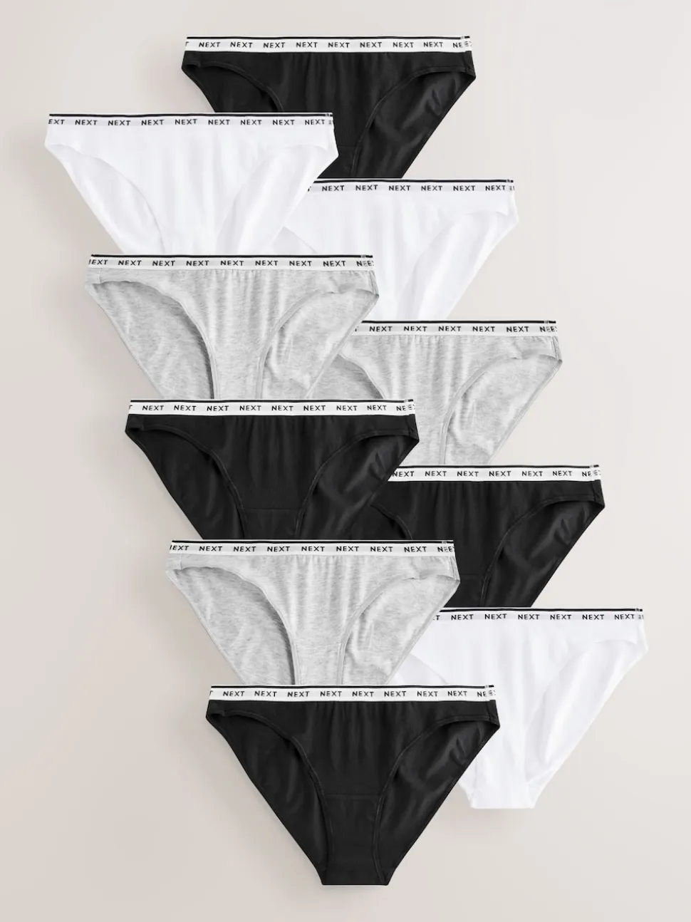 Noir - Lot de 10 culottes à logo en coton