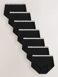 Noir - Lot de 7 culottes à logo en coton