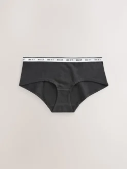 Noir - Lot de 7 culottes à logo en coton