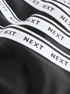 Noir - Lot de 7 culottes à logo en coton