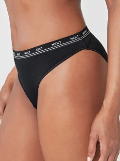 Noir - Lot de 4 culottes à logo en coton