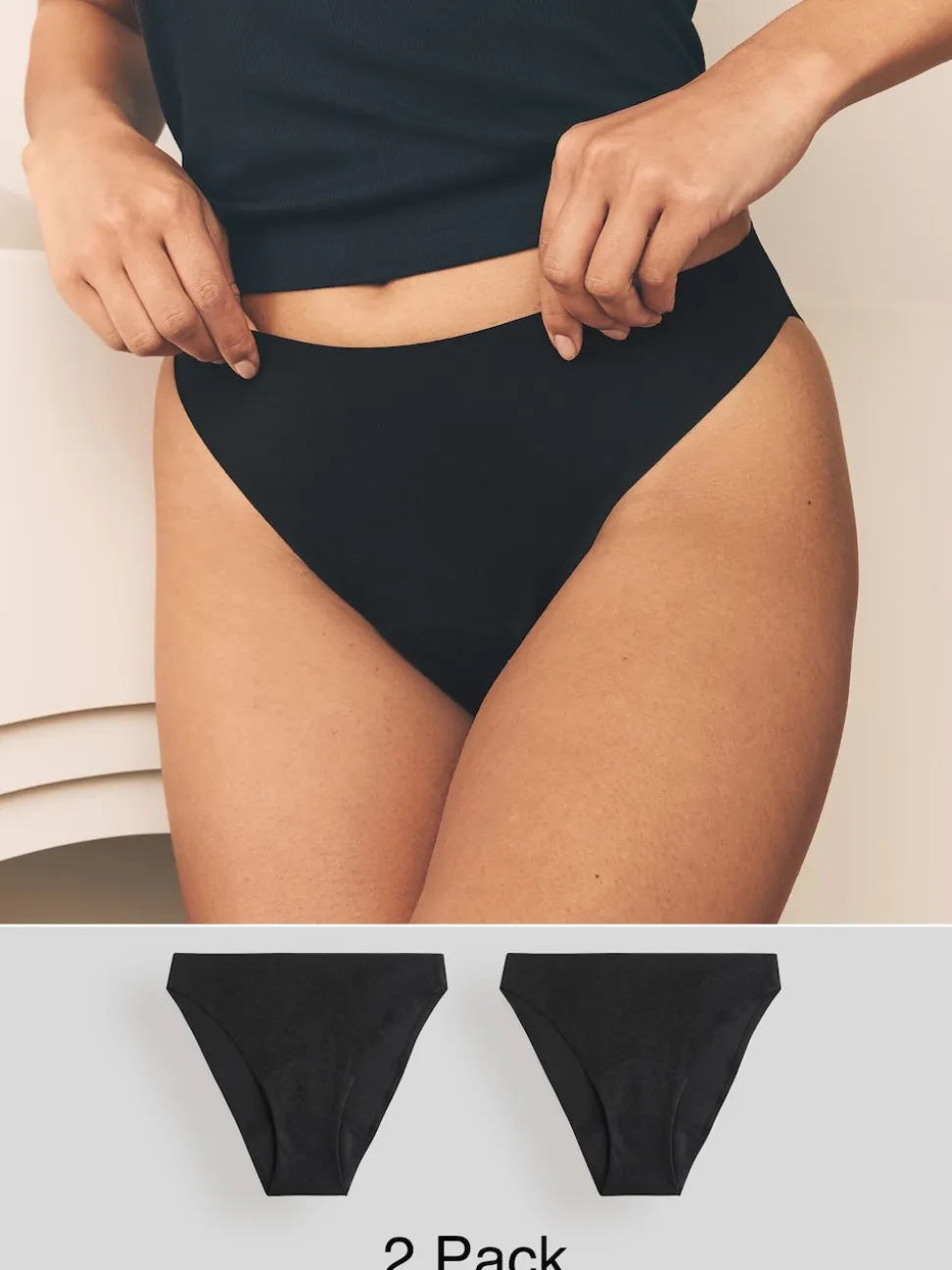 Noir - Lot de 2 culottes Anti Leak