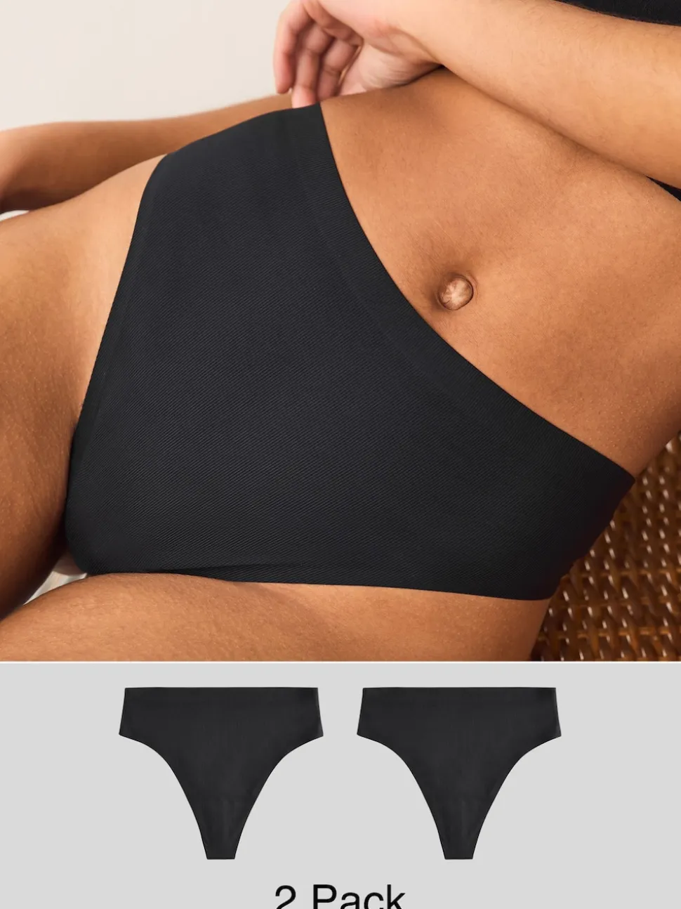 Noir - Lot de 2 culottes de période Invisible