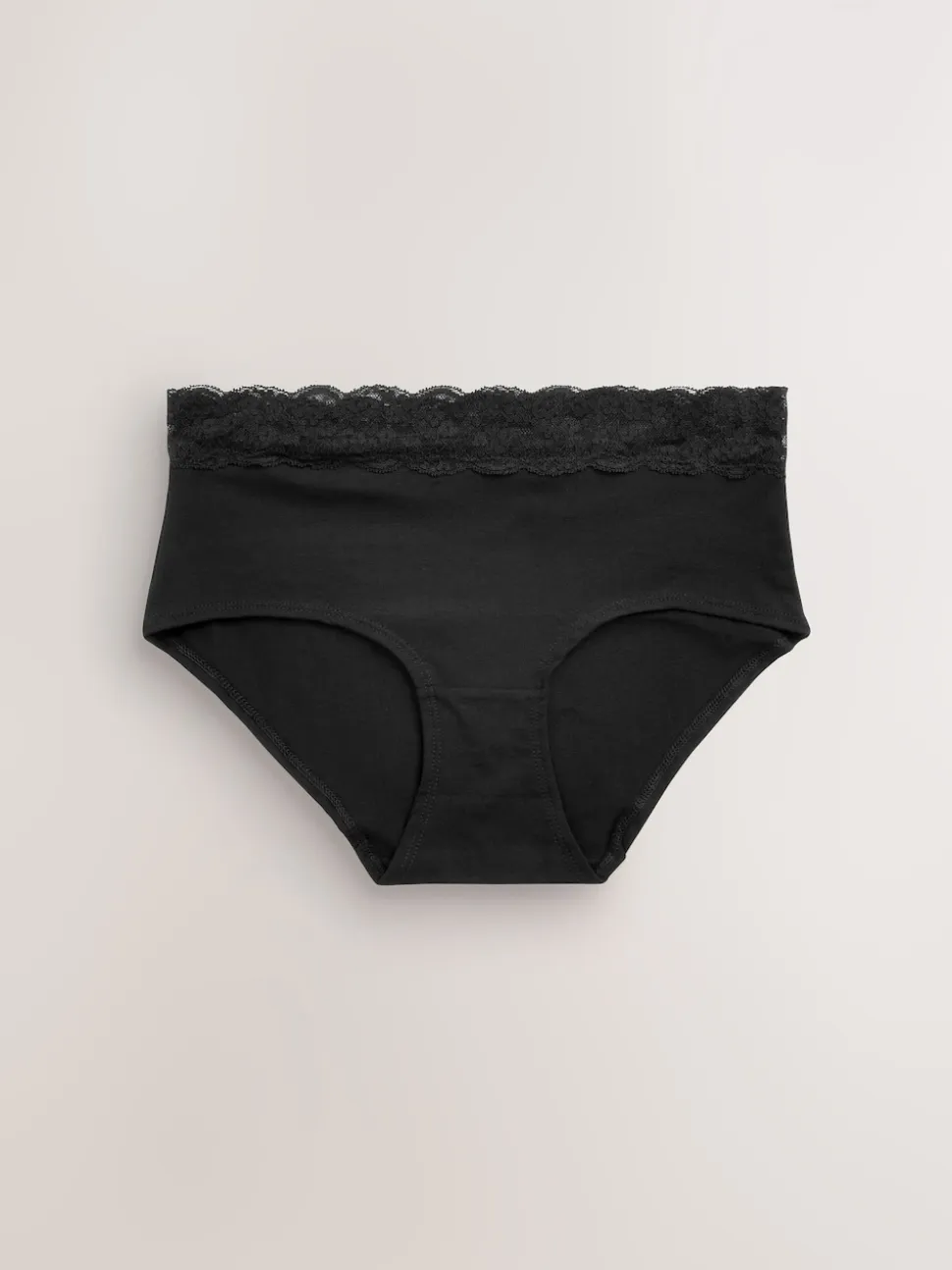 Noir - Lot de 4 culottes en coton et dentelle