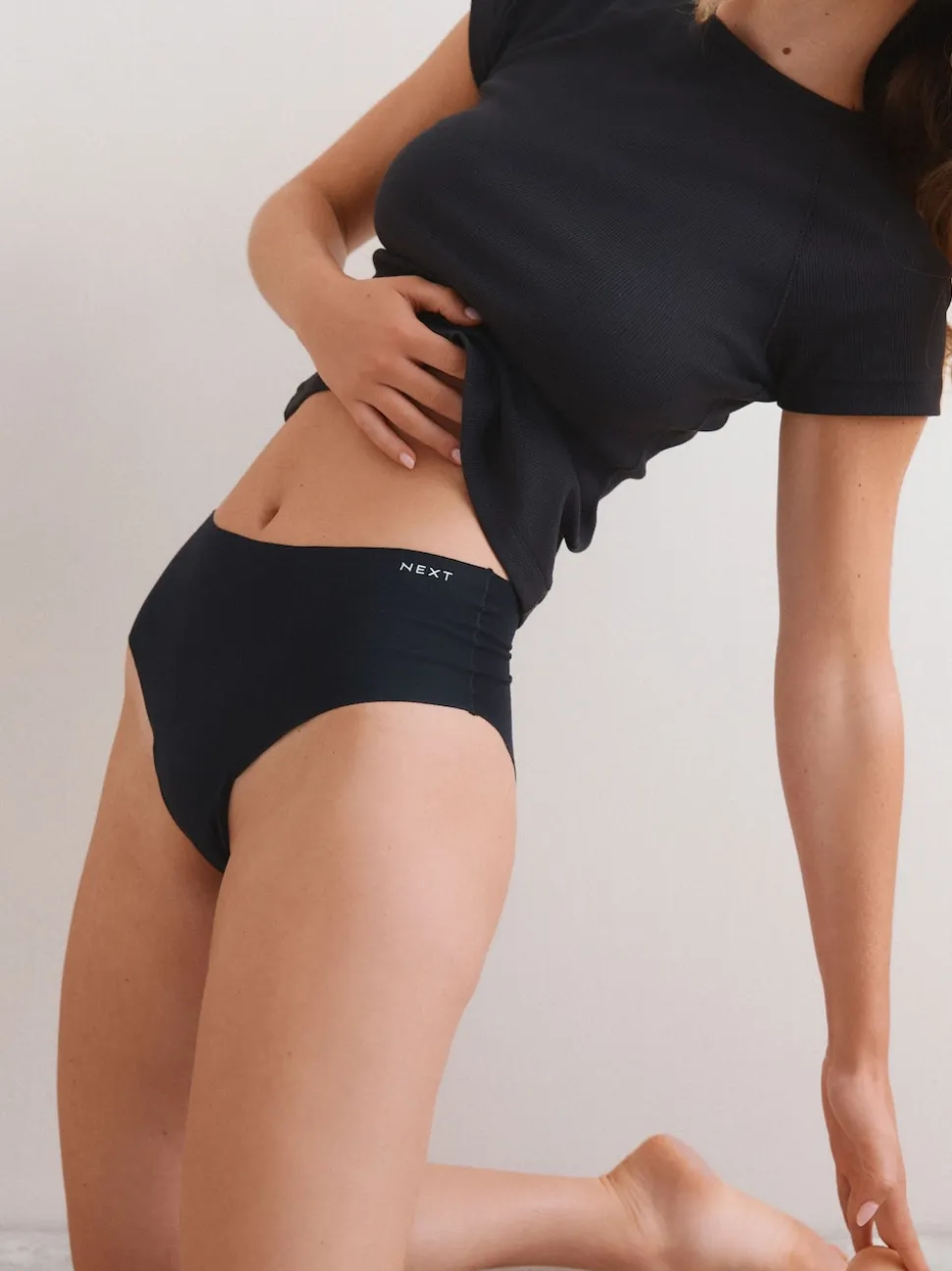 Noir - Lot de 3 culottes en coton majoritaire sans VPL