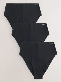 Noir - Lot de 3 culottes en coton majoritaire sans VPL