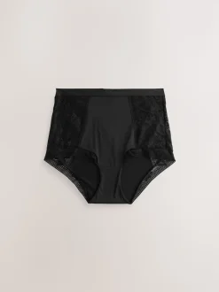 Noir - Lot de 2 culottes en dentelle et microfibre