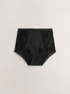 Noir - Lot de 2 culottes en dentelle et microfibre