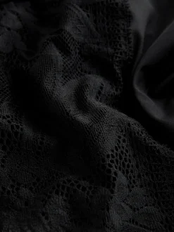 Noir - Lot de 2 culottes en dentelle et microfibre