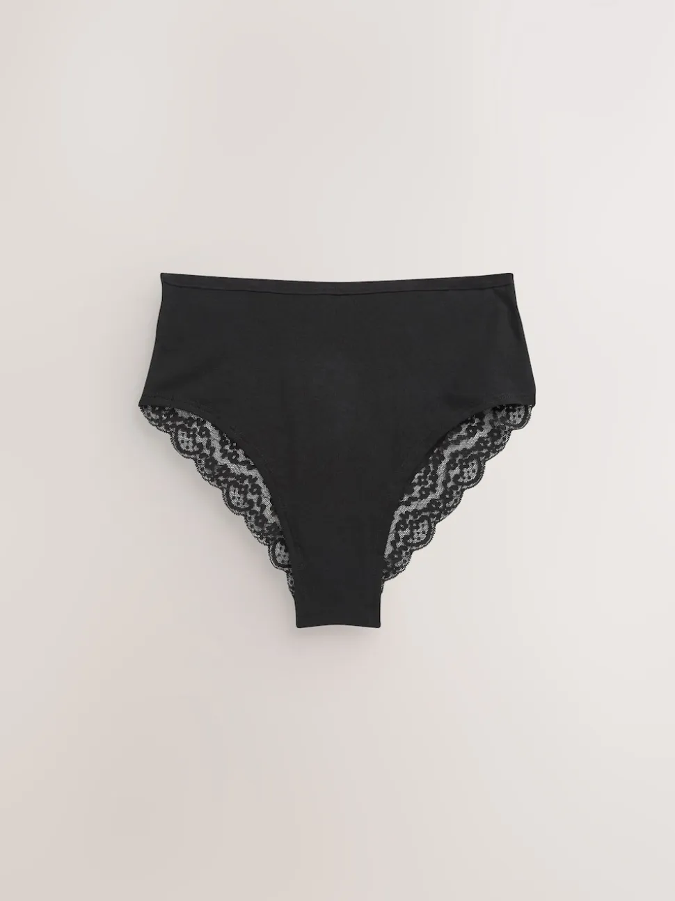 Noir - Lot de 4 culottes en coton et dentelle