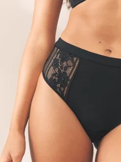 Noir - Lot de 3 culottes en modal et dentelle