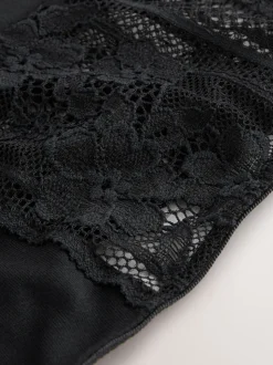 Noir - Lot de 3 culottes en modal et dentelle
