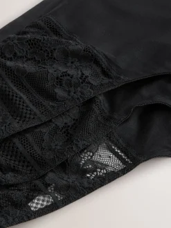 Noir - Lot de 3 culottes en modal et dentelle
