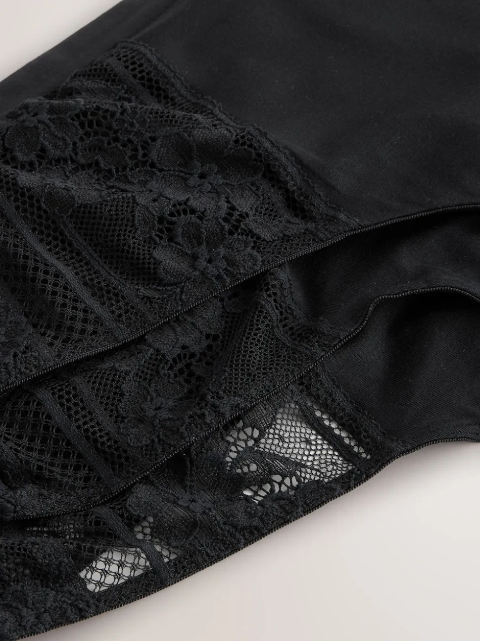 Noir - Lot de 3 culottes en modal et dentelle
