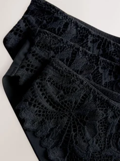 Noir - Lot de 3 culottes NVPL en dentelle sur le devant