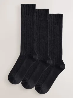 Noir - Lot de 3 paires de chaussettes en coton souple