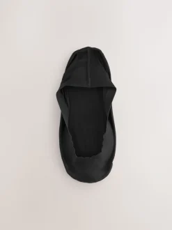 Noir - Lot de 2 paires de chaussettes invisibles transparentes à bord festonné