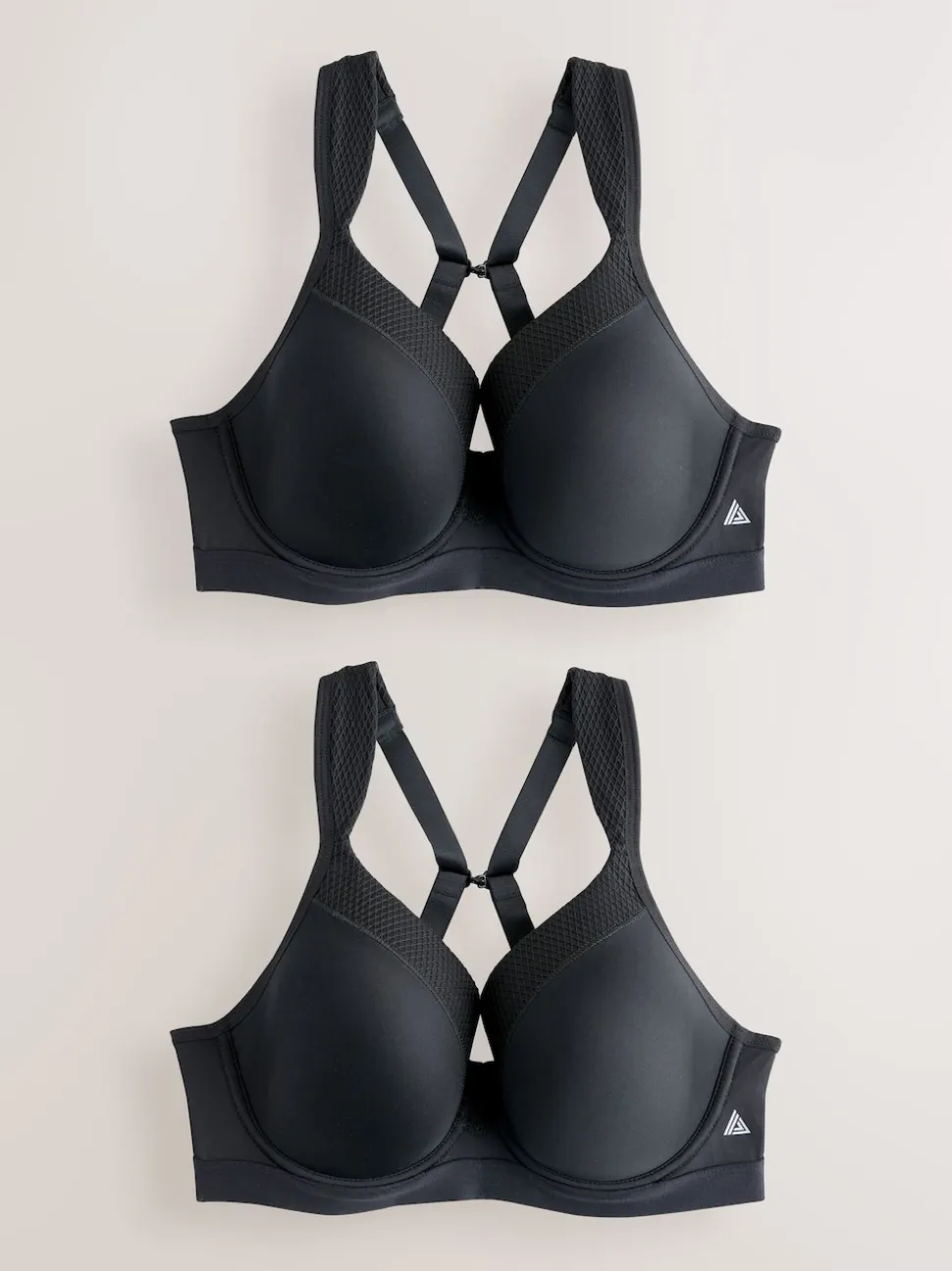 Noir - Lot de 2 soutiens-gorge de sport à armatures B-G Impact élevé Dry Tech