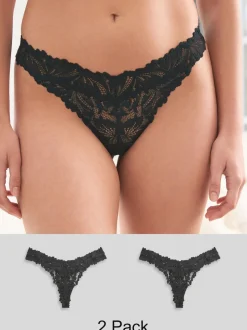 Noir - Lot de culottes en dentelle Ultimate Comfort 2