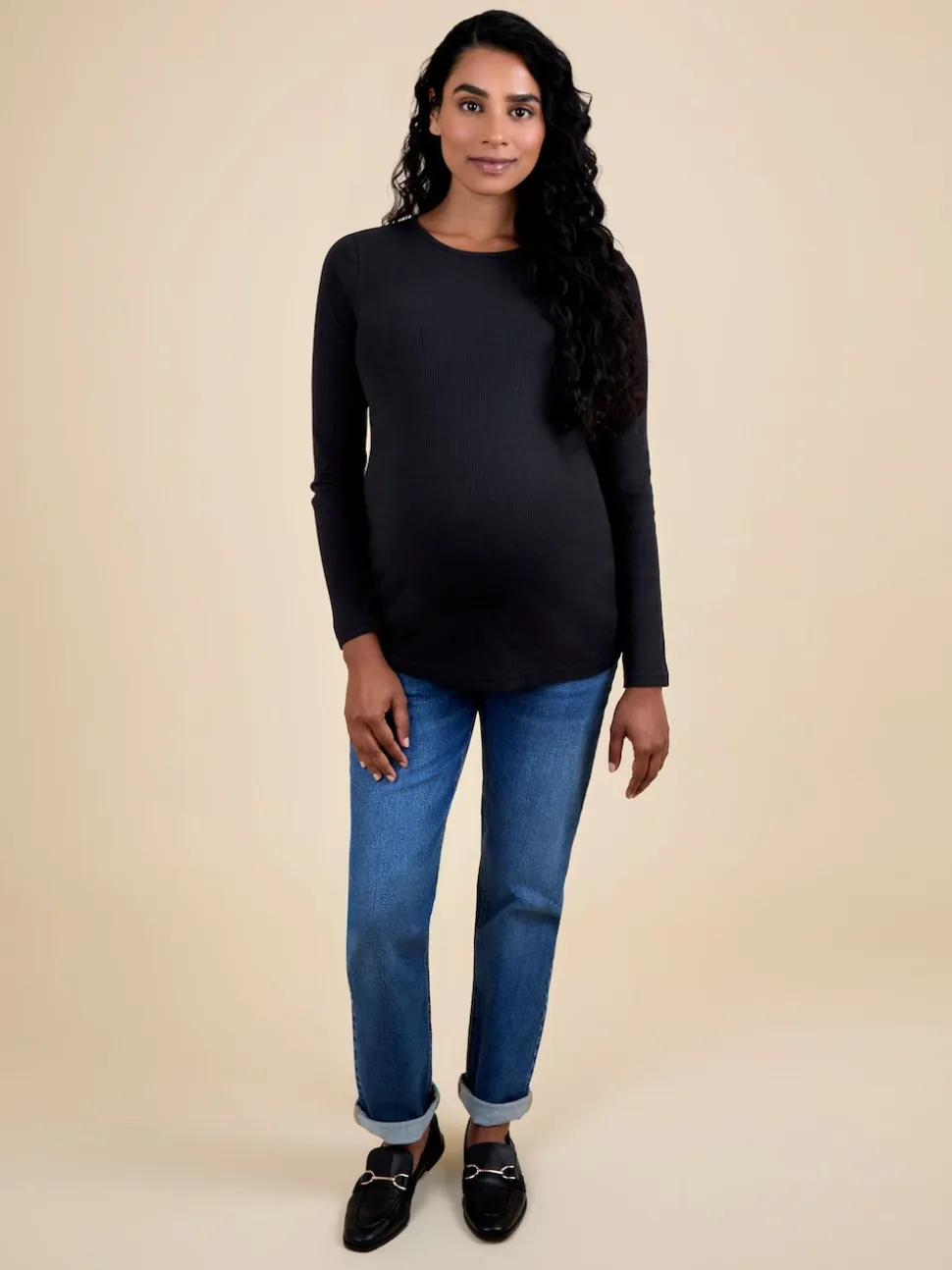 Noir - Lot de 2Hauts de grossesse et d’allaitement JoJo Maman Bébé côtelés