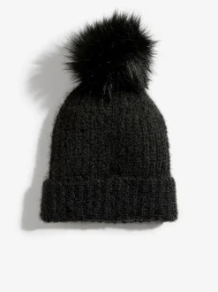 Noir - Love & Roses Chapeau à pompon confortable