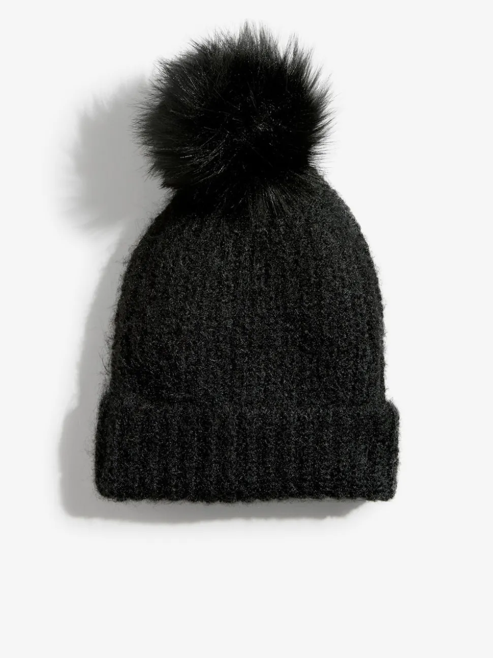 Noir - Love & Roses Chapeau à pompon confortable