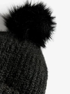 Noir - Love & Roses Chapeau à pompon confortable