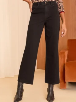 Noir - Love & Roses Raccourci Ample Jeans