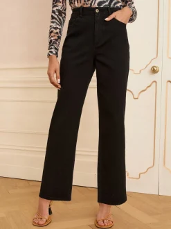 Noir - Love & Roses Raccourci Ample Jeans