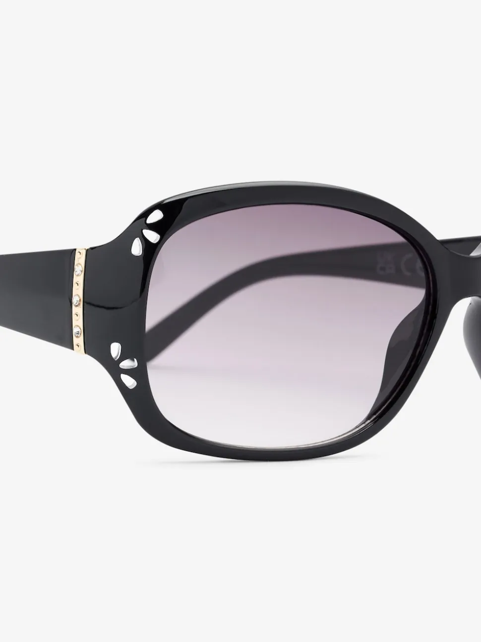 Noir - Lunettes de soleil à découpe effet dégradé