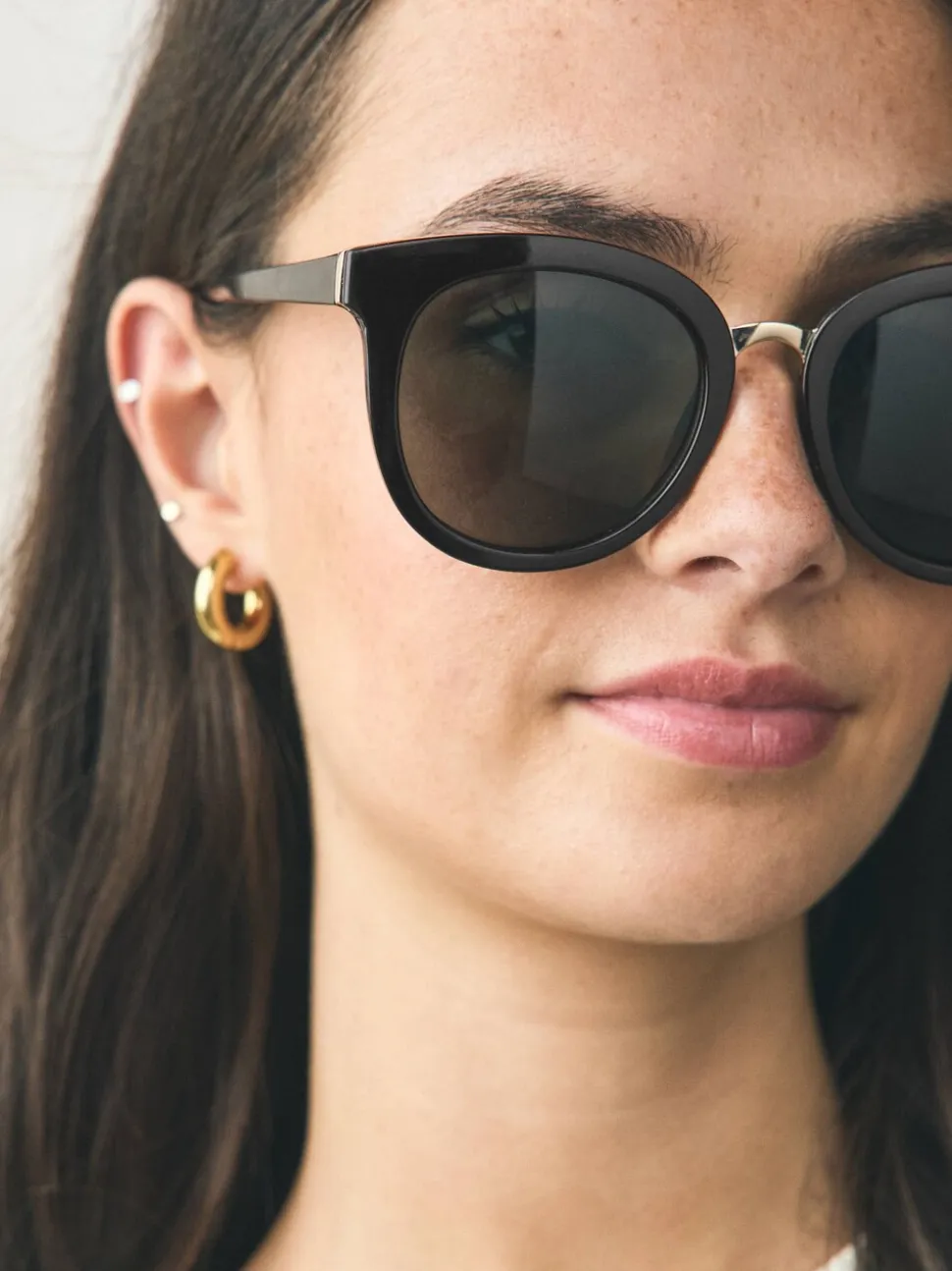 Noir - Lunettes de soleil rondes